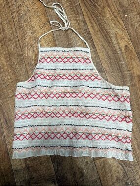 American Eagle Women’s Halter Tie Back Rouched Crop Top M. JN-76